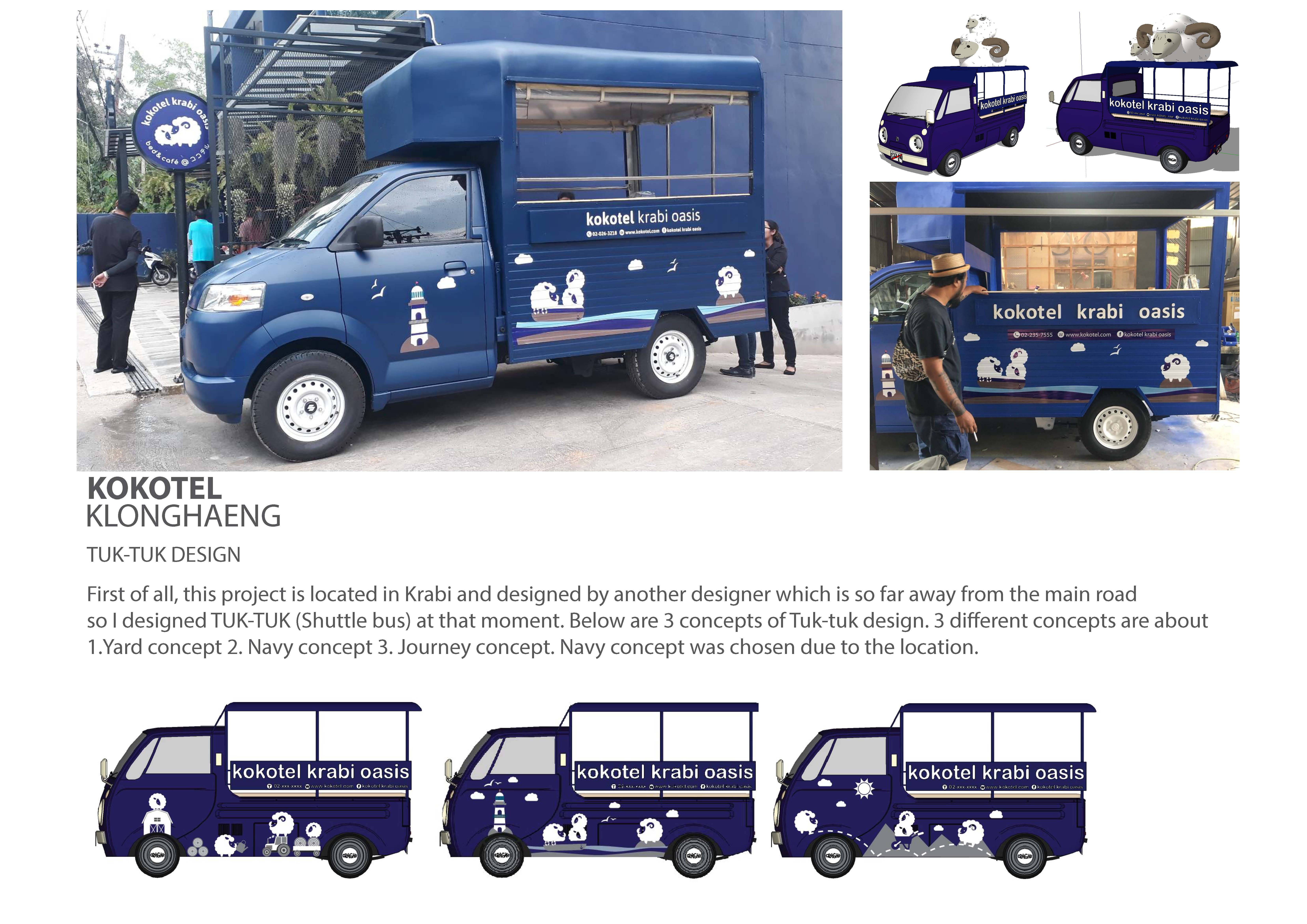 Kokotel Klonghaeng tuk-tuk design concepts