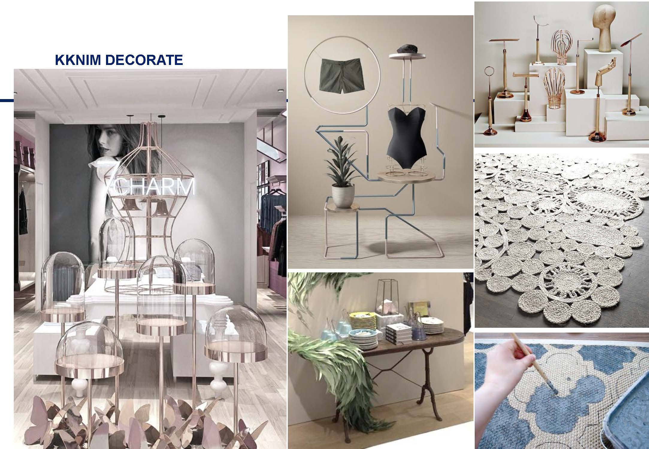 KKNIM decorate moodboard with display fixture and rug references